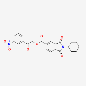 2-(3-nitrophenyl)-2-oxoethyl 2-cyclohexyl-1,3-dioxo-5-isoindolinecarboxylate