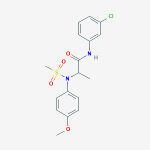molecular formula C17H19ClN2O4S B5126999 N~1~-(3-chlorophenyl)-N~2~-(4-methoxyphenyl)-N~2~-(methylsulfonyl)alaninamide 