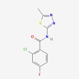 molecular formula C10H7ClFN3OS B5127023 2-chloro-4-fluoro-N-(5-methyl-1,3,4-thiadiazol-2-yl)benzamide 