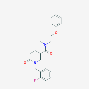 molecular formula C23H27FN2O3 B5127025 1-(2-fluorobenzyl)-N-methyl-N-[2-(4-methylphenoxy)ethyl]-6-oxo-3-piperidinecarboxamide 