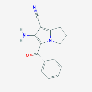 molecular formula C15H13N3O B512703 6-amino-5-benzoyl-2,3-dihydro-1H-pyrrolizine-7-carbonitrile CAS No. 139156-94-8