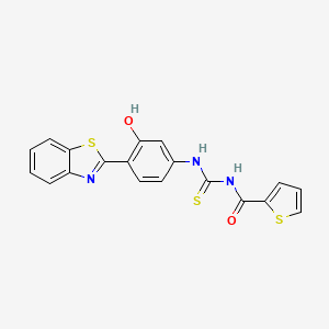 molecular formula C19H13N3O2S3 B5127052 N-({[4-(1,3-benzothiazol-2-yl)-3-hydroxyphenyl]amino}carbonothioyl)-2-thiophenecarboxamide 