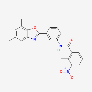 molecular formula C23H19N3O4 B5127056 N-[3-(5,7-dimethyl-1,3-benzoxazol-2-yl)phenyl]-2-methyl-3-nitrobenzamide 
