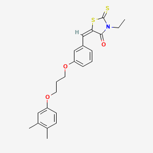 molecular formula C23H25NO3S2 B5127070 5-{3-[3-(3,4-dimethylphenoxy)propoxy]benzylidene}-3-ethyl-2-thioxo-1,3-thiazolidin-4-one 