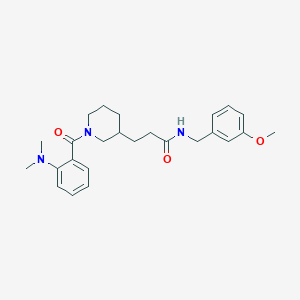 molecular formula C25H33N3O3 B5127075 3-{1-[2-(dimethylamino)benzoyl]-3-piperidinyl}-N-(3-methoxybenzyl)propanamide 