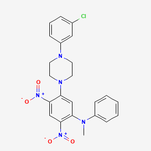 molecular formula C23H22ClN5O4 B5127089 5-[4-(3-chlorophenyl)-1-piperazinyl]-N-methyl-2,4-dinitro-N-phenylaniline 