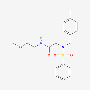 molecular formula C19H24N2O4S B5127093 N~1~-(2-methoxyethyl)-N~2~-(4-methylbenzyl)-N~2~-(phenylsulfonyl)glycinamide 
