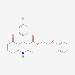 molecular formula C25H24BrNO4 B5127107 2-phenoxyethyl 4-(4-bromophenyl)-2-methyl-5-oxo-1,4,5,6,7,8-hexahydro-3-quinolinecarboxylate 