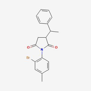 molecular formula C19H18BrNO2 B5127134 1-(2-bromo-4-methylphenyl)-3-(1-phenylethyl)-2,5-pyrrolidinedione 