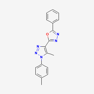 molecular formula C18H15N5O B5127142 2-[5-methyl-1-(4-methylphenyl)-1H-1,2,3-triazol-4-yl]-5-phenyl-1,3,4-oxadiazole 