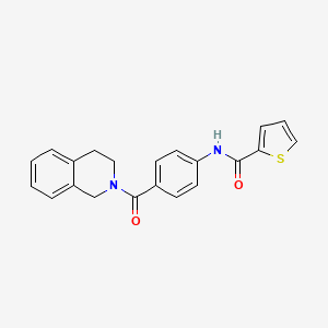 molecular formula C21H18N2O2S B5127154 N-[4-(3,4-dihydro-2(1H)-isoquinolinylcarbonyl)phenyl]-2-thiophenecarboxamide 