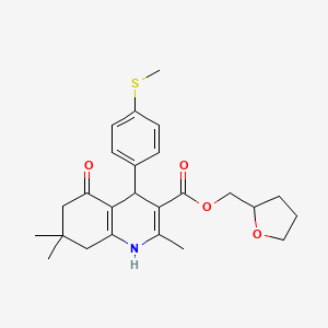 molecular formula C25H31NO4S B5127157 tetrahydro-2-furanylmethyl 2,7,7-trimethyl-4-[4-(methylthio)phenyl]-5-oxo-1,4,5,6,7,8-hexahydro-3-quinolinecarboxylate 