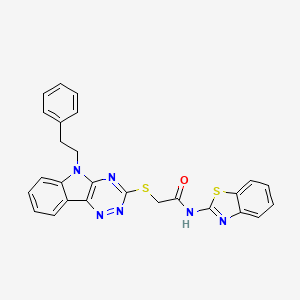 molecular formula C26H20N6OS2 B5127178 N-1,3-benzothiazol-2-yl-2-{[5-(2-phenylethyl)-5H-[1,2,4]triazino[5,6-b]indol-3-yl]thio}acetamide 