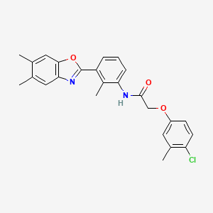 2-(4-chloro-3-methylphenoxy)-N-[3-(5,6-dimethyl-1,3-benzoxazol-2-yl)-2-methylphenyl]acetamide