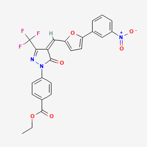 ethyl 4-[4-{[5-(3-nitrophenyl)-2-furyl]methylene}-5-oxo-3-(trifluoromethyl)-4,5-dihydro-1H-pyrazol-1-yl]benzoate