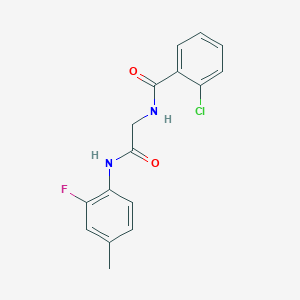 molecular formula C16H14ClFN2O2 B5127205 2-chloro-N-{2-[(2-fluoro-4-methylphenyl)amino]-2-oxoethyl}benzamide 
