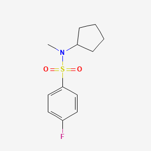 molecular formula C12H16FNO2S B5127227 N-cyclopentyl-4-fluoro-N-methylbenzenesulfonamide 
