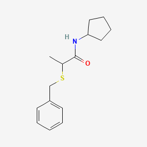 molecular formula C15H21NOS B5127254 2-(benzylthio)-N-cyclopentylpropanamide 