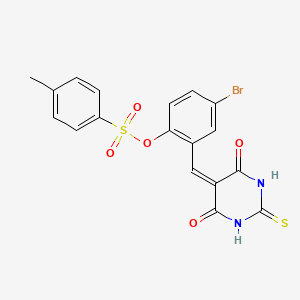 molecular formula C18H13BrN2O5S2 B5127263 4-bromo-2-[(4,6-dioxo-2-thioxotetrahydro-5(2H)-pyrimidinylidene)methyl]phenyl 4-methylbenzenesulfonate 