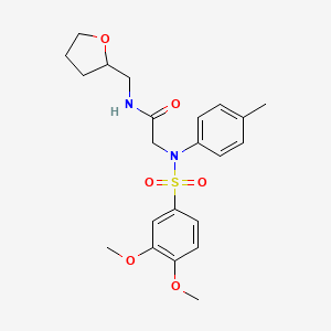 molecular formula C22H28N2O6S B5127287 N~2~-[(3,4-dimethoxyphenyl)sulfonyl]-N~2~-(4-methylphenyl)-N~1~-(tetrahydro-2-furanylmethyl)glycinamide 