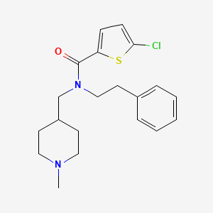 molecular formula C20H25ClN2OS B5127312 5-chloro-N-[(1-methyl-4-piperidinyl)methyl]-N-(2-phenylethyl)-2-thiophenecarboxamide 