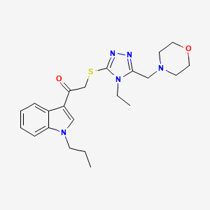 molecular formula C22H29N5O2S B5127327 2-{[4-ethyl-5-(4-morpholinylmethyl)-4H-1,2,4-triazol-3-yl]thio}-1-(1-propyl-1H-indol-3-yl)ethanone 