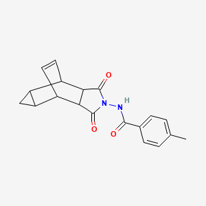 molecular formula C19H18N2O3 B5127340 N-(3,5-dioxo-4-azatetracyclo[5.3.2.0~2,6~.0~8,10~]dodec-11-en-4-yl)-4-methylbenzamide 