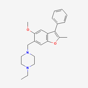 1-ethyl-4-[(5-methoxy-2-methyl-3-phenyl-1-benzofuran-6-yl)methyl]piperazine