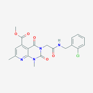 molecular formula C20H19ClN4O5 B5127349 methyl 3-{2-[(2-chlorobenzyl)amino]-2-oxoethyl}-1,7-dimethyl-2,4-dioxo-1,2,3,4-tetrahydropyrido[2,3-d]pyrimidine-5-carboxylate 