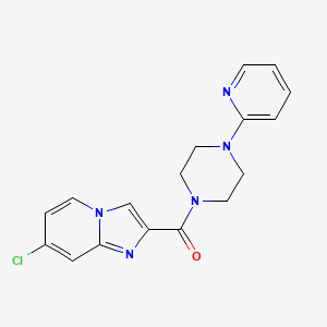 molecular formula C17H16ClN5O B5127356 7-chloro-2-{[4-(2-pyridinyl)-1-piperazinyl]carbonyl}imidazo[1,2-a]pyridine 