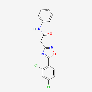 molecular formula C16H11Cl2N3O2 B5127359 2-[5-(2,4-dichlorophenyl)-1,2,4-oxadiazol-3-yl]-N-phenylacetamide 