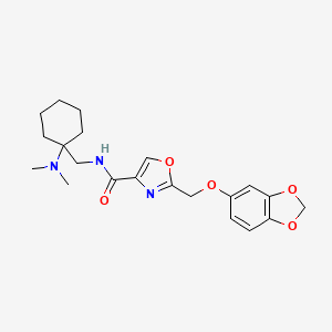 molecular formula C21H27N3O5 B5127372 2-[(1,3-benzodioxol-5-yloxy)methyl]-N-{[1-(dimethylamino)cyclohexyl]methyl}-1,3-oxazole-4-carboxamide 