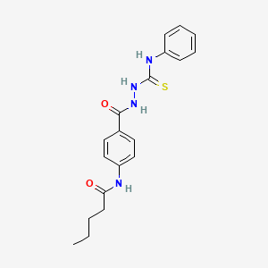 molecular formula C19H22N4O2S B5127373 N-(4-{[2-(anilinocarbonothioyl)hydrazino]carbonyl}phenyl)pentanamide 