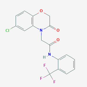 molecular formula C17H12ClF3N2O3 B5127379 2-(6-chloro-3-oxo-2,3-dihydro-4H-1,4-benzoxazin-4-yl)-N-[2-(trifluoromethyl)phenyl]acetamide 