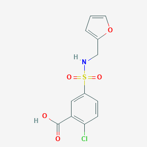 molecular formula C12H10ClNO5S B512738 2-Chloro-5-(furan-2-ylmethylsulfamoyl)benzoic acid CAS No. 445224-92-0