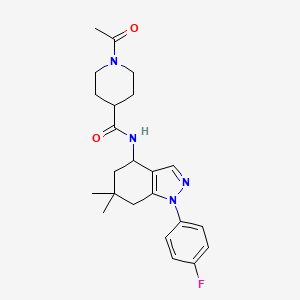 molecular formula C23H29FN4O2 B5127383 1-acetyl-N-[1-(4-fluorophenyl)-6,6-dimethyl-4,5,6,7-tetrahydro-1H-indazol-4-yl]-4-piperidinecarboxamide 