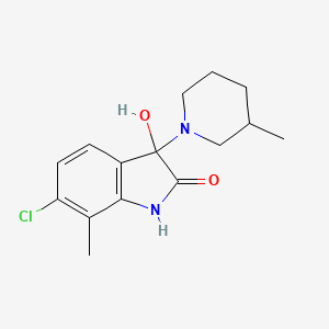 molecular formula C15H19ClN2O2 B5127387 6-chloro-3-hydroxy-7-methyl-3-(3-methyl-1-piperidinyl)-1,3-dihydro-2H-indol-2-one 