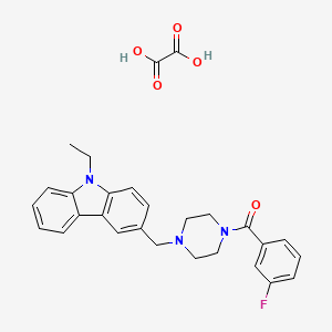 molecular formula C28H28FN3O5 B5127389 9-ethyl-3-{[4-(3-fluorobenzoyl)-1-piperazinyl]methyl}-9H-carbazole oxalate 