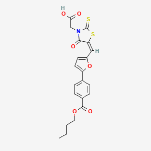 molecular formula C21H19NO6S2 B5127391 [5-({5-[4-(butoxycarbonyl)phenyl]-2-furyl}methylene)-4-oxo-2-thioxo-1,3-thiazolidin-3-yl]acetic acid 