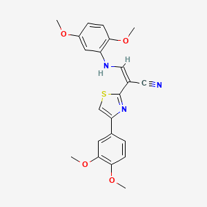 molecular formula C22H21N3O4S B5127394 3-[(2,5-dimethoxyphenyl)amino]-2-[4-(3,4-dimethoxyphenyl)-1,3-thiazol-2-yl]acrylonitrile 