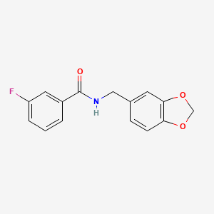 N-(1,3-benzodioxol-5-ylmethyl)-3-fluorobenzamide