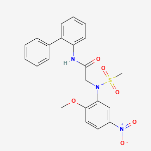 molecular formula C22H21N3O6S B5127458 N~1~-2-biphenylyl-N~2~-(2-methoxy-5-nitrophenyl)-N~2~-(methylsulfonyl)glycinamide 