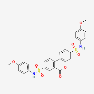 molecular formula C27H22N2O8S2 B5127482 N,N'-bis(4-methoxyphenyl)-6-oxo-6H-benzo[c]chromene-3,8-disulfonamide 