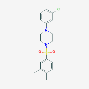 molecular formula C18H21ClN2O2S B512749 1-(3-Chlorophenyl)-4-((3,4-dimethylphenyl)sulfonyl)piperazine CAS No. 438226-12-1