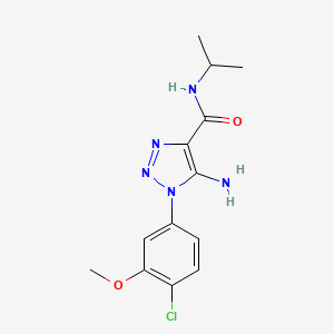 molecular formula C13H16ClN5O2 B5127496 5-amino-1-(4-chloro-3-methoxyphenyl)-N-isopropyl-1H-1,2,3-triazole-4-carboxamide 