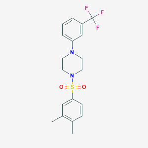 molecular formula C19H21F3N2O2S B512750 1-[(3,4-Dimethylphenyl)sulfonyl]-4-[3-(trifluoromethyl)phenyl]piperazine CAS No. 438226-99-4