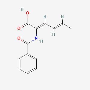 molecular formula C13H13NO3 B5127511 2-(benzoylamino)-2,4-hexadienoic acid 