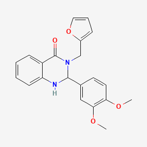 molecular formula C21H20N2O4 B5127517 2-(3,4-dimethoxyphenyl)-3-(2-furylmethyl)-2,3-dihydro-4(1H)-quinazolinone 