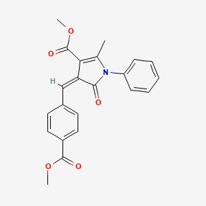 molecular formula C22H19NO5 B5127525 methyl 4-[4-(methoxycarbonyl)benzylidene]-2-methyl-5-oxo-1-phenyl-4,5-dihydro-1H-pyrrole-3-carboxylate 