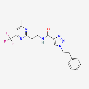 N-{2-[4-methyl-6-(trifluoromethyl)-2-pyrimidinyl]ethyl}-1-(2-phenylethyl)-1H-1,2,3-triazole-4-carboxamide